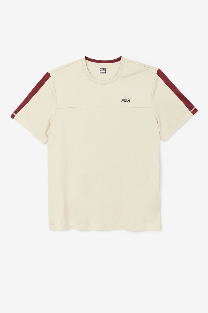 Fila T-Shirt Delfino Crew Mens Beige - India ZPJ-563194